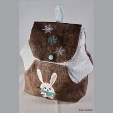 Børns rygsæk kanin grønt halstørklæde kan tilpasses